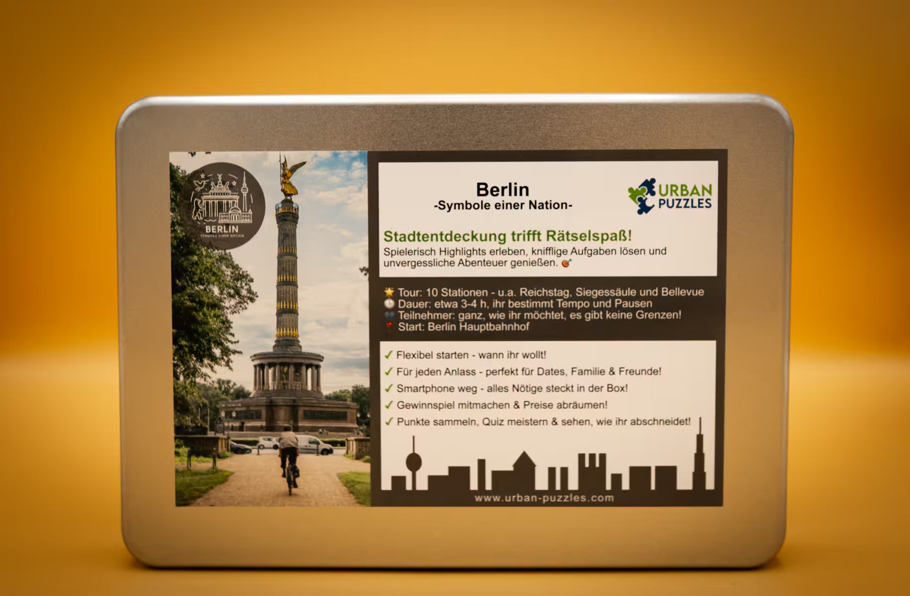 Urban Puzzle Stadtspiel Berlin – Spielbox „Symbole einer Nation“ mit Stadtmotiv